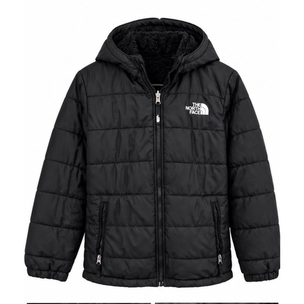 The North Face Boys Chimborazo Hooded Quilted Fleece Jacket Black Large 14/16